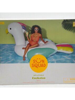 Inflatable Cockatoo Pool Float 7’11" Long Sun Squad For Ages 8+
